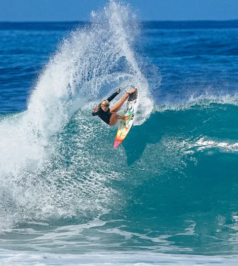 Erin Brooks surfing in Hawaii