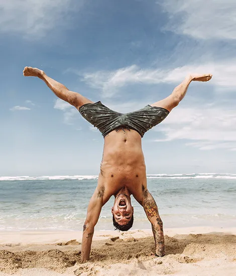 Medina doing a handstand