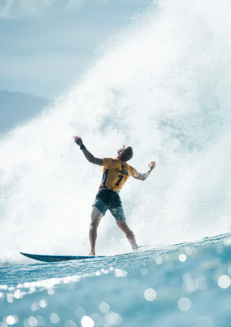 Mick Fanning celebrating a win